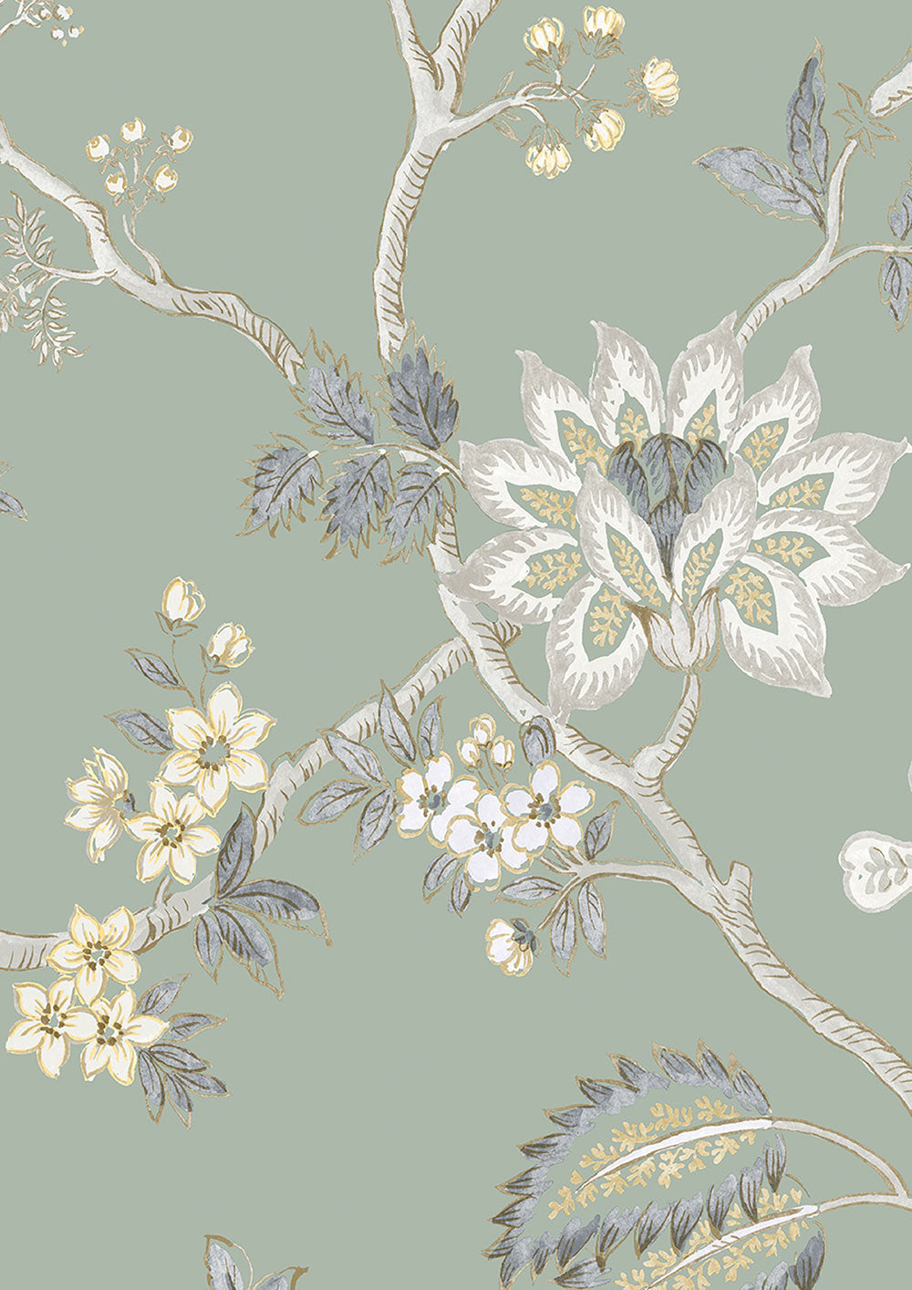 Indienne Wallpaper - Green Glaze