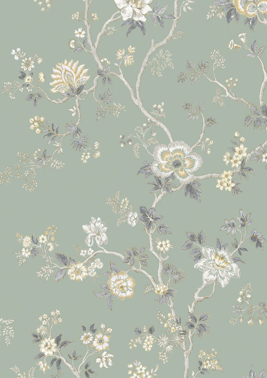 Indienne Wallpaper - Green Glaze