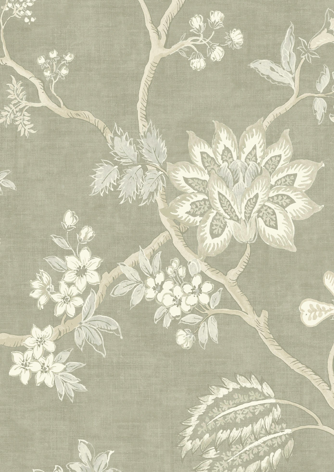 Indienne Wallpaper - Green - Lewis & Wood