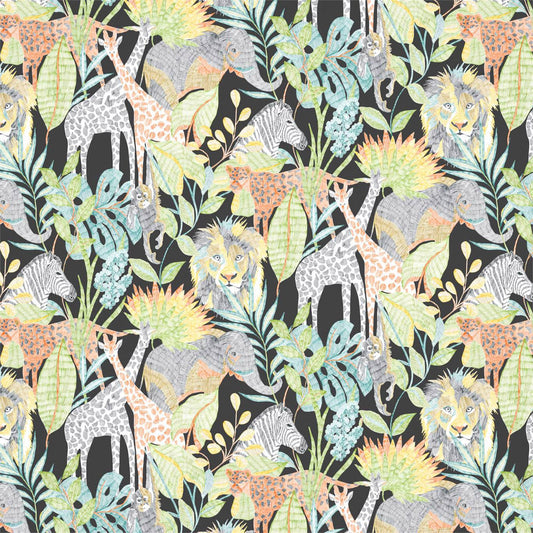 Into The Wild Wallpaper - Midnight Jungle - HLTF112649 - Harlequin