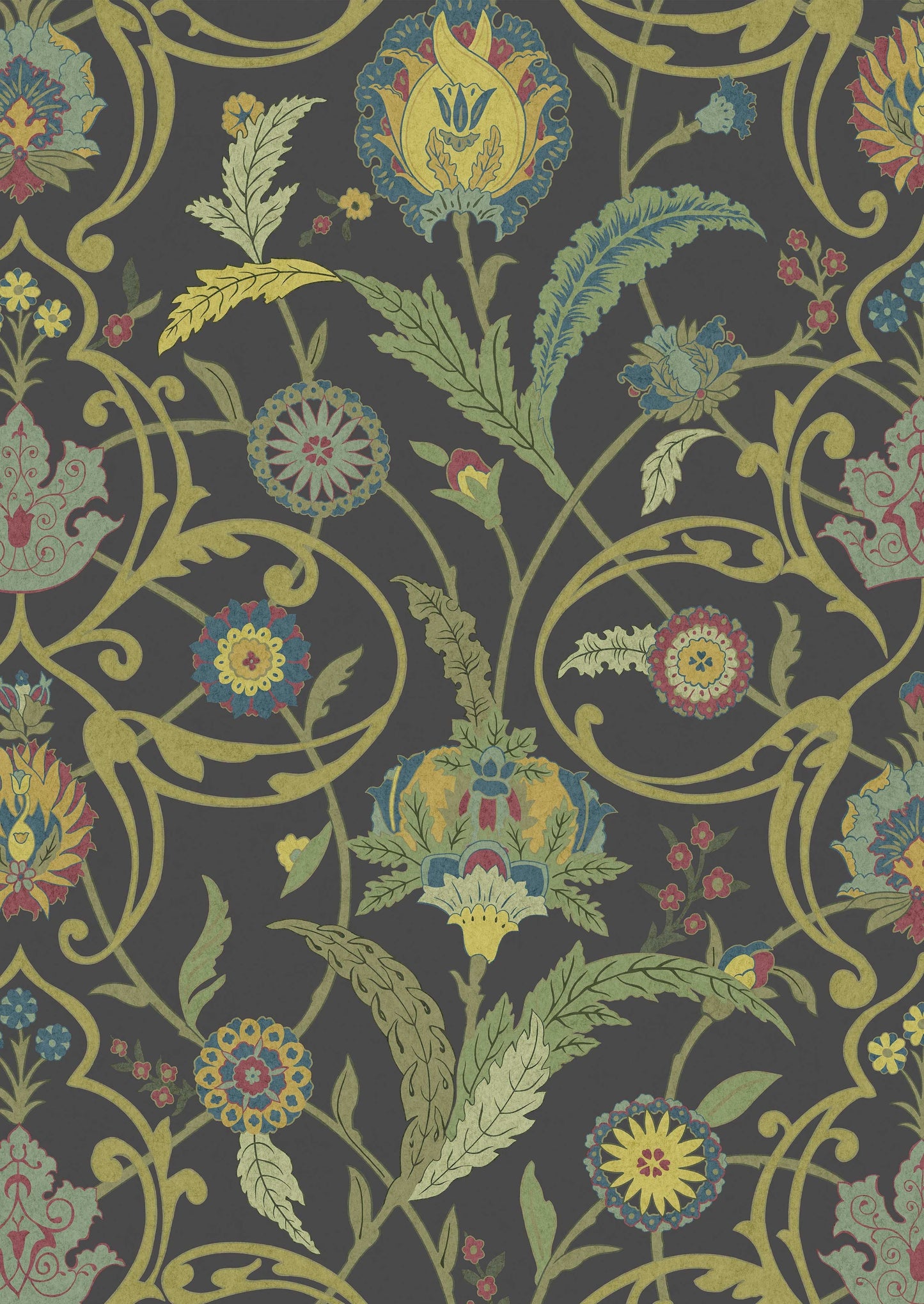Ipek Damask Wallpaper - Black Gold