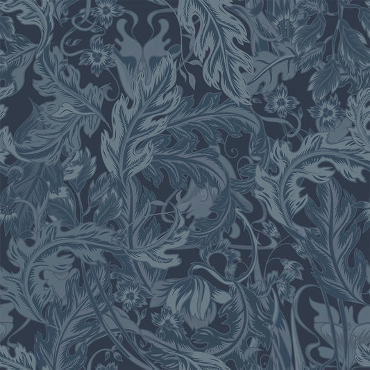 Jard Wallpaper -  Navy & Mineral - Lucie Annabel
