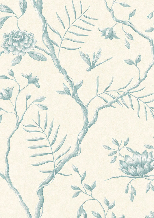 Jasper Peony Wallpaper - Aqua