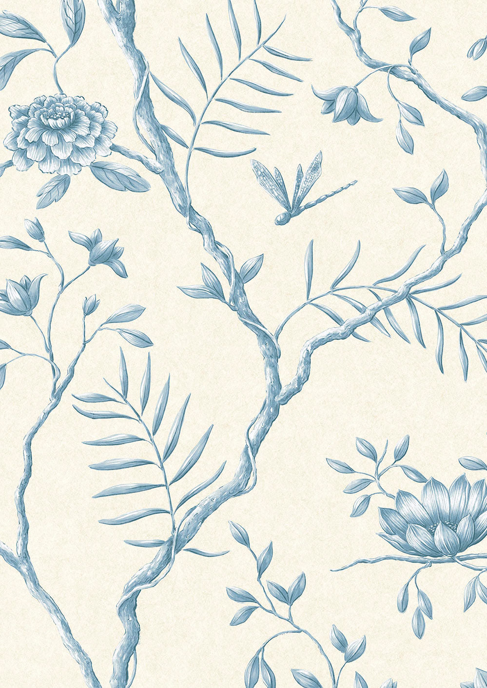 Jasper Peony Wallpaper - China Blue