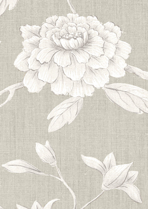 Jasper Peony Wallpaper - Flax