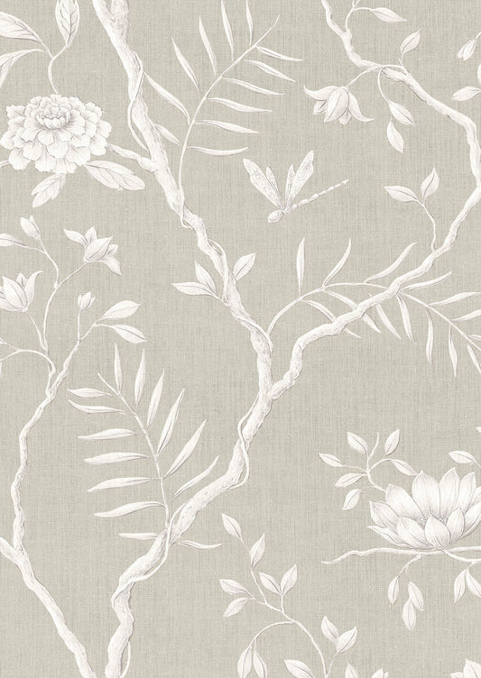 Jasper Peony Wallpaper - Flax