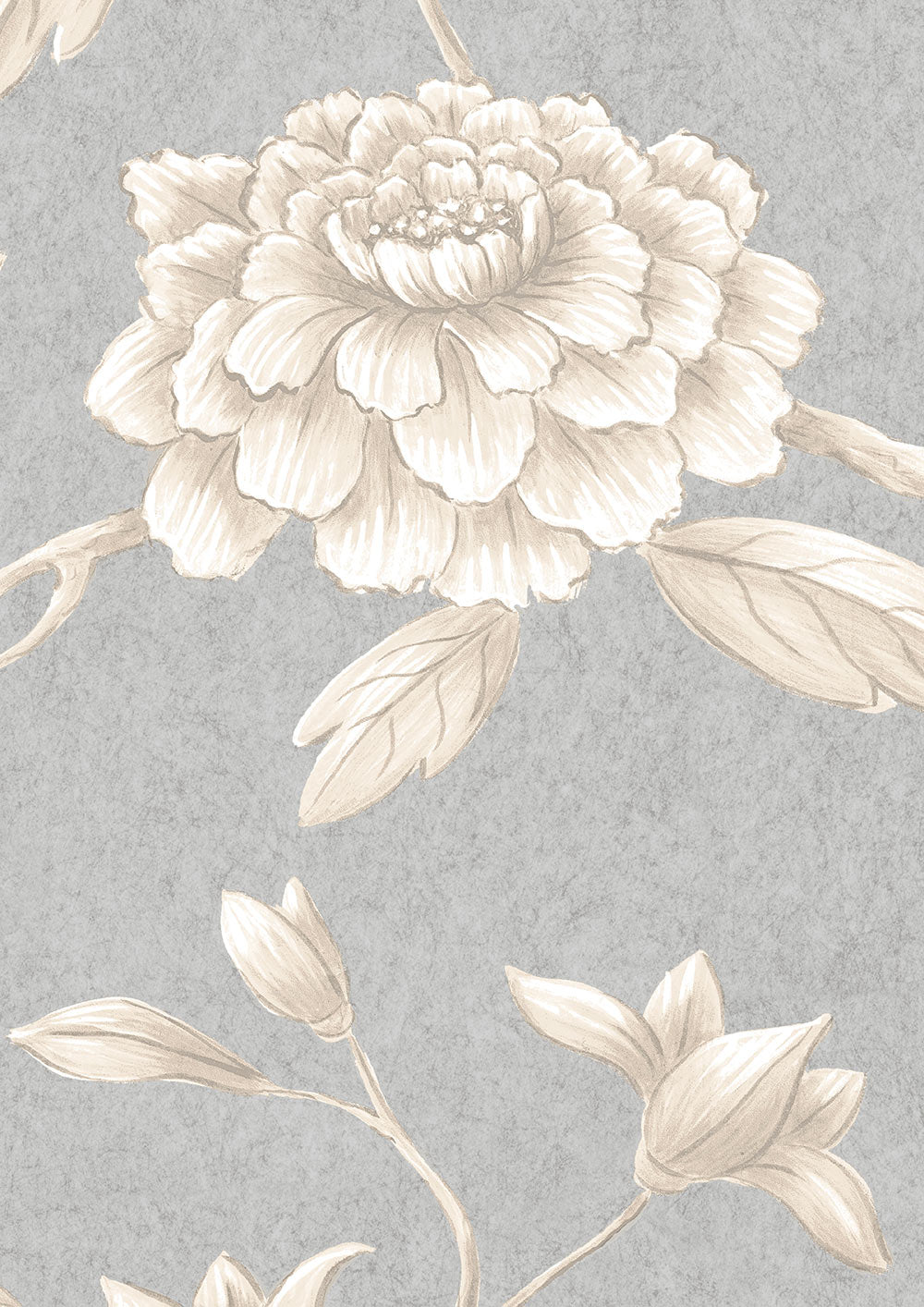 Jasper Peony Wallpaper - Smoke