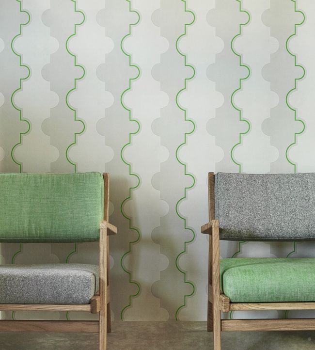 Jigsaw Stripe Wallpaper - Green - BG1800202 - Barneby Gates