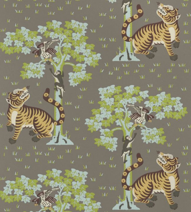 Kahna Wallpaper - Charcoal - AT78782 - Anna French