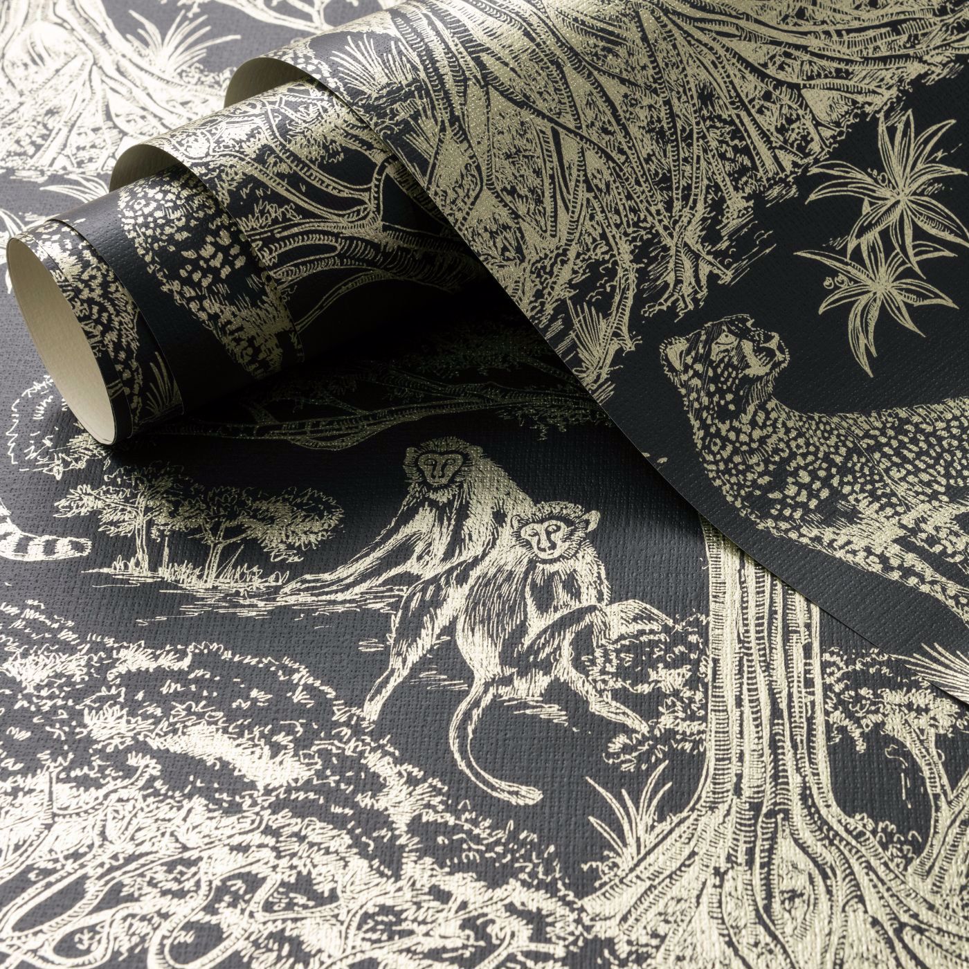 Kisumu Wallpaper - Noir/Luxe - Clarke & Clarke