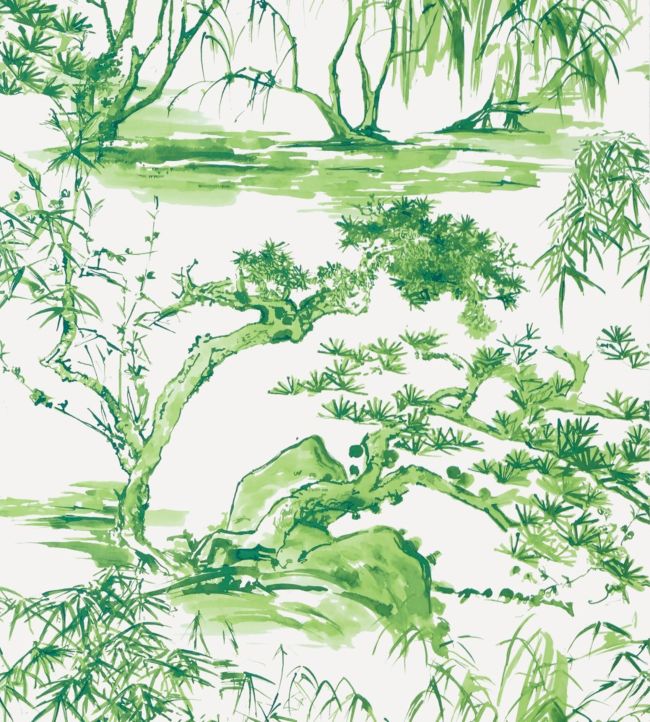 Kyoto Wallpaper - Emerald Green - AT9828 - Anna French