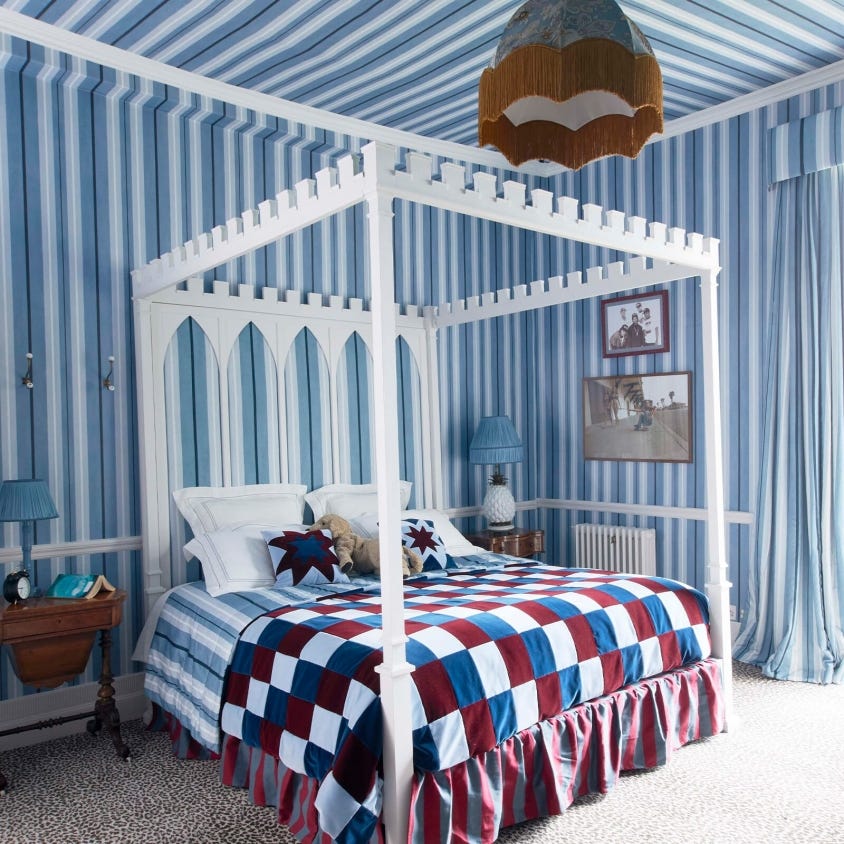 LAURISTON STRIPE Wallpaper - Sky - House of Hackney