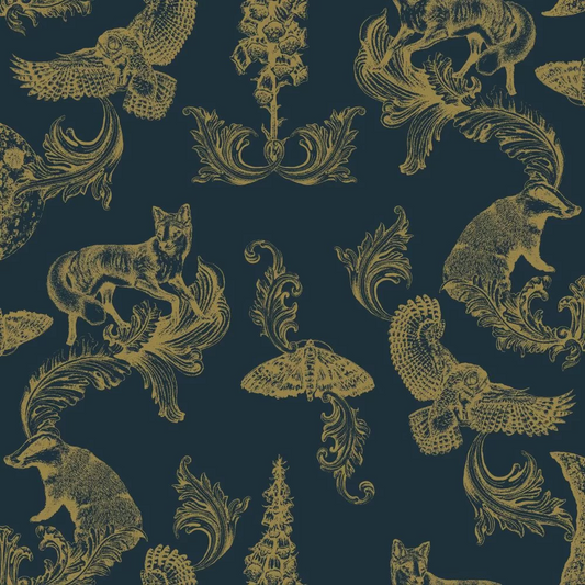 Dipped - Moonlight Wallpaper - Charcoal /  Gold - The Graduate Collection
