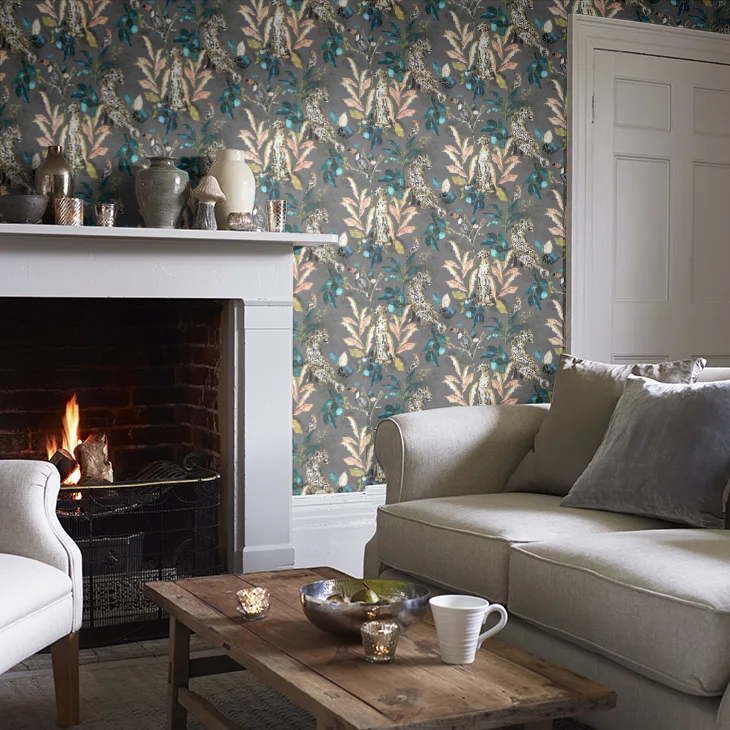 Cheetah Wallpaper - Grey - The Graduate Collection