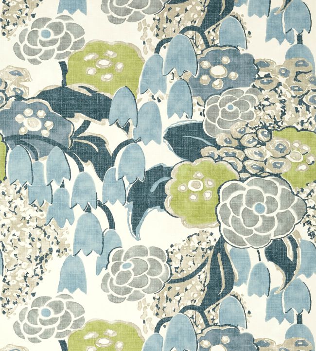 Laura Wallpaper - Citrus and Blue - AT23104 - Anna French