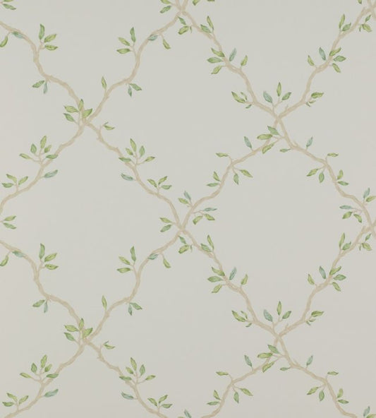 Leaf Trellis Wallpaper - Ivory/Green - Colefax & Fowler