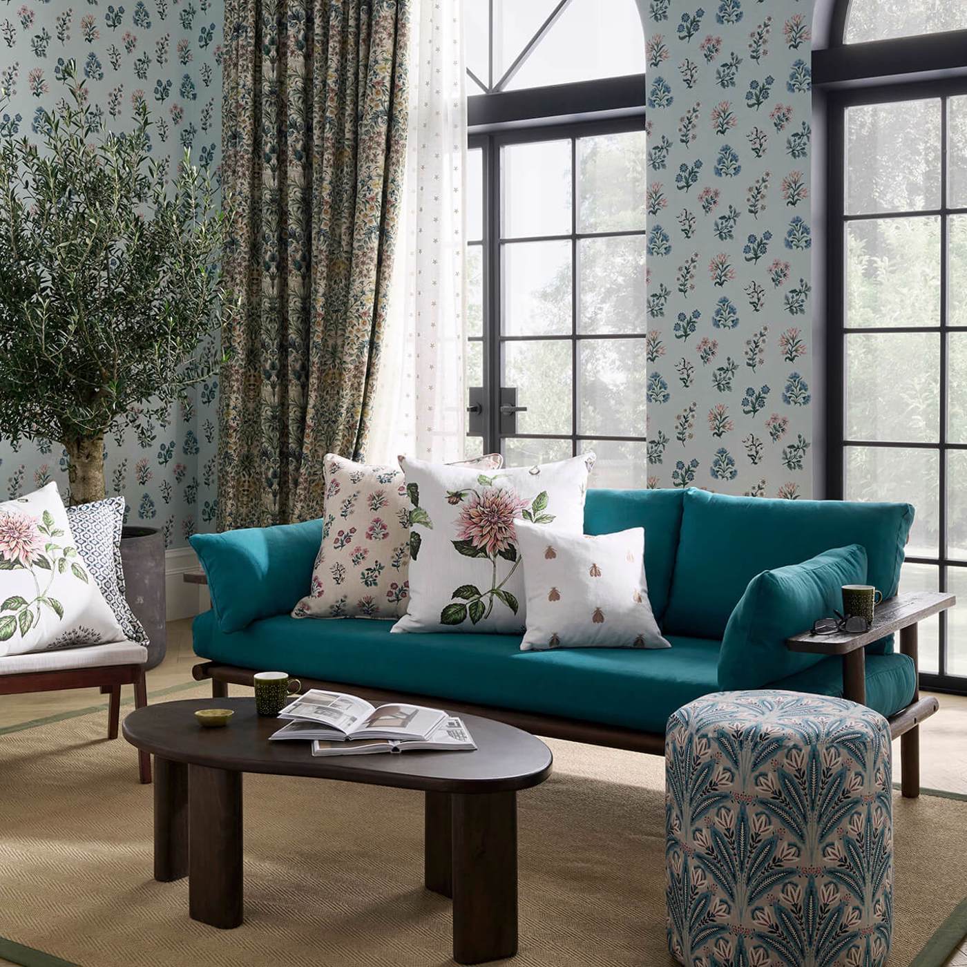 Leiden Wallpaper - Denim - Clarke & Clarke