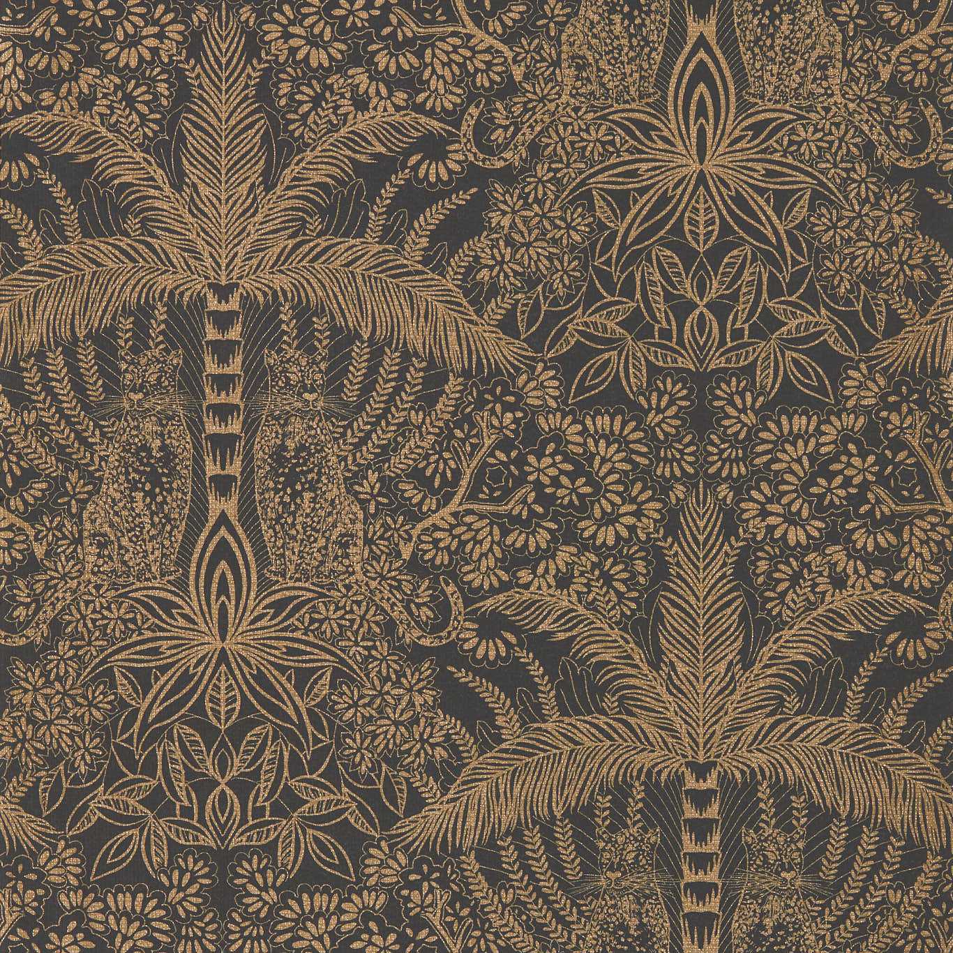 Leopardo Wallpaper - Antique/Noir - Clarke & Clarke