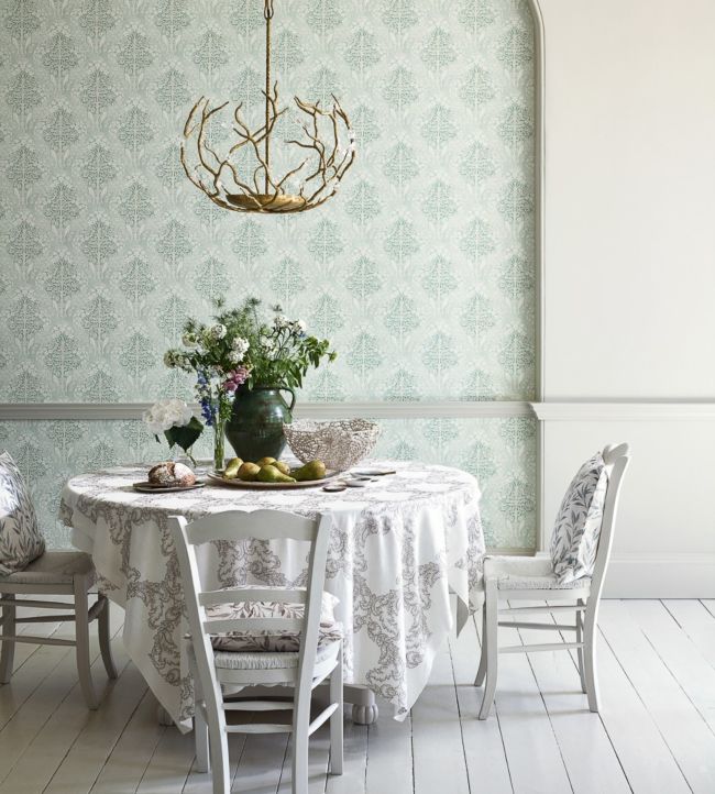 Lerena Wallpaper - Wedgwood - DDAM216399 - Sanderson