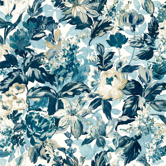 Lilum Wallpaper - Denim/Ivory - Clarke & Clarke