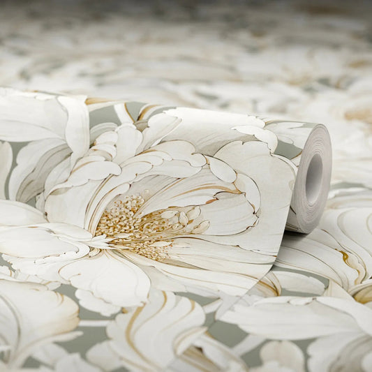 Lily of the Manor Wallpaper - Wild Nettle Green - Lucie Annabel