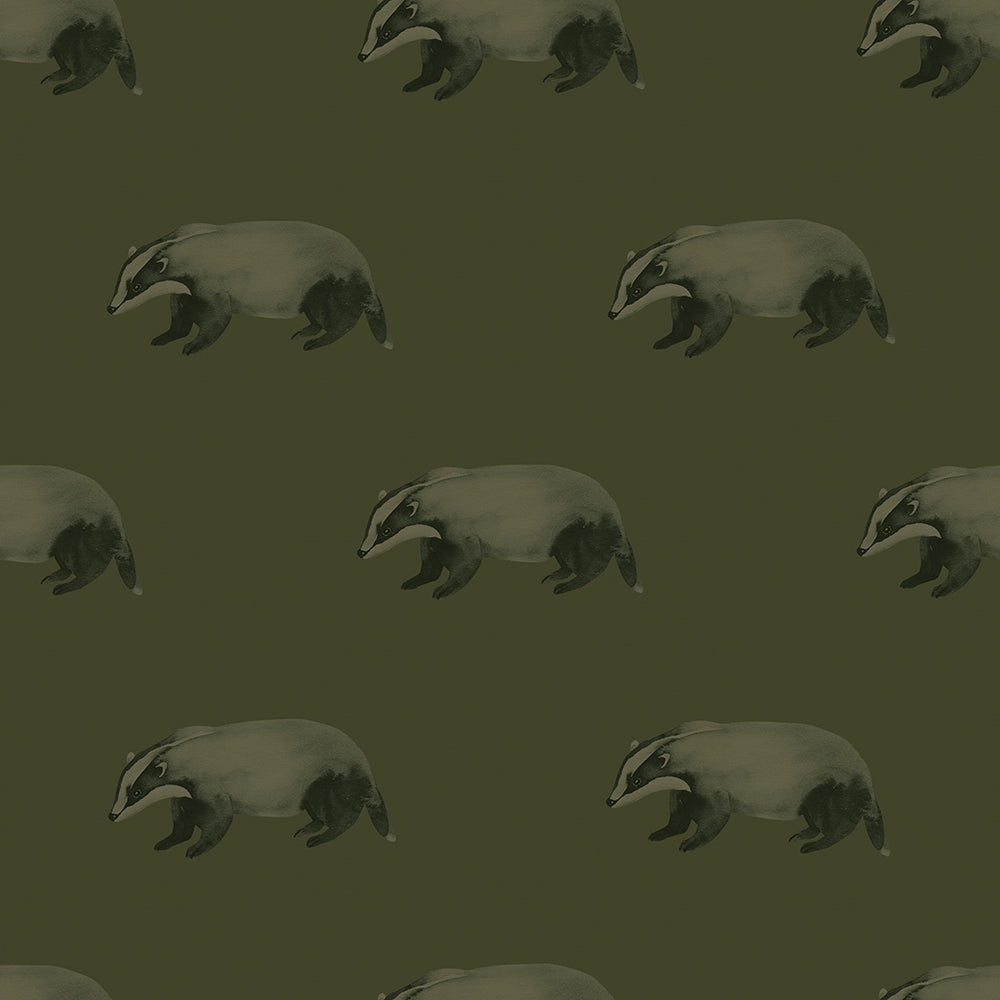 Lord Brocktree Wallpaper - Gentleman Green - Lucie Annabel