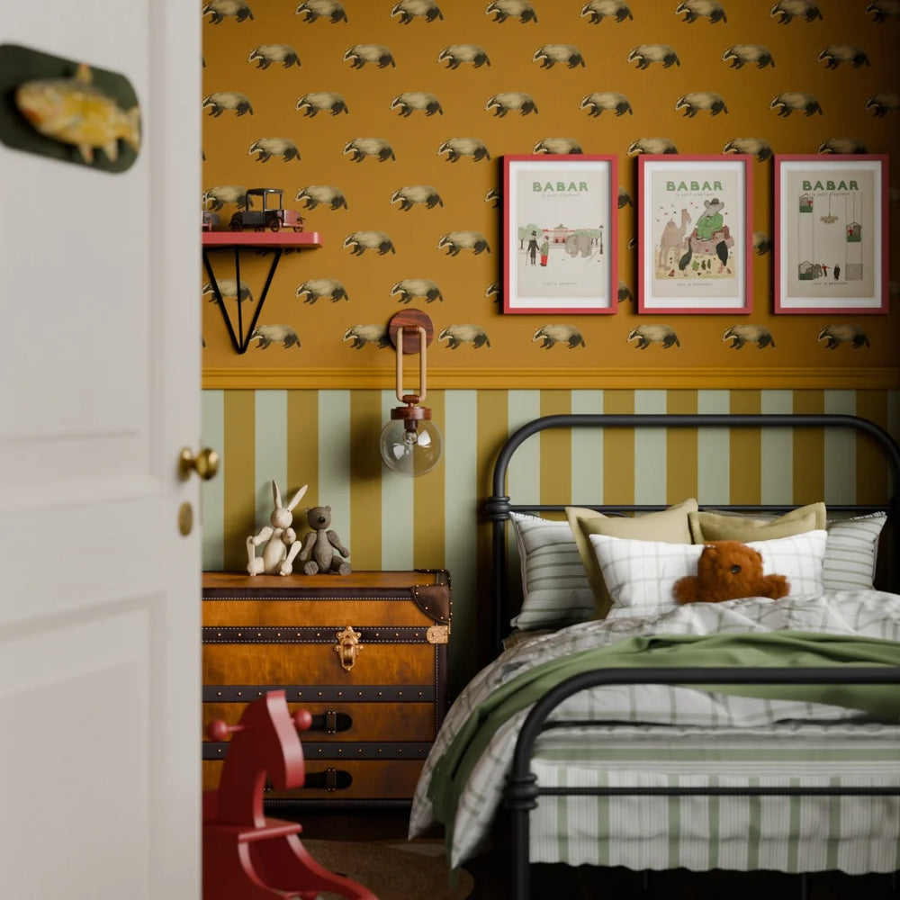 Lord Brocktree Wallpaper - Mustard - Lucie Annabel