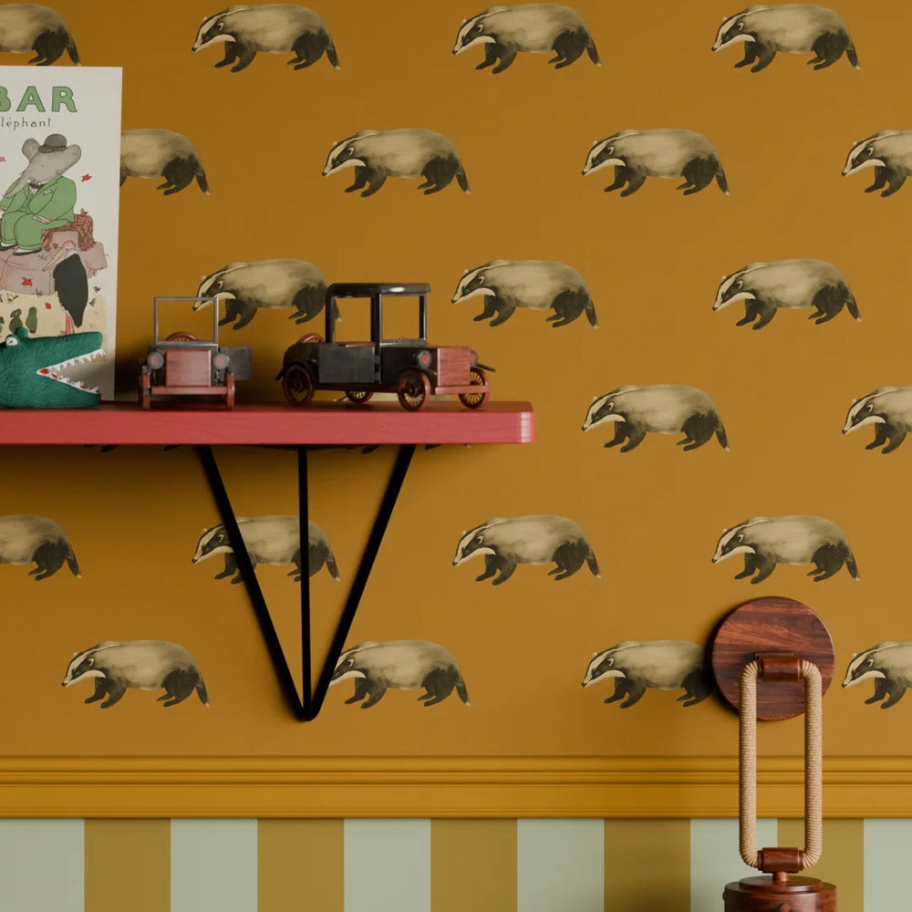 Lord Brocktree Wallpaper - Mustard - Lucie Annabel