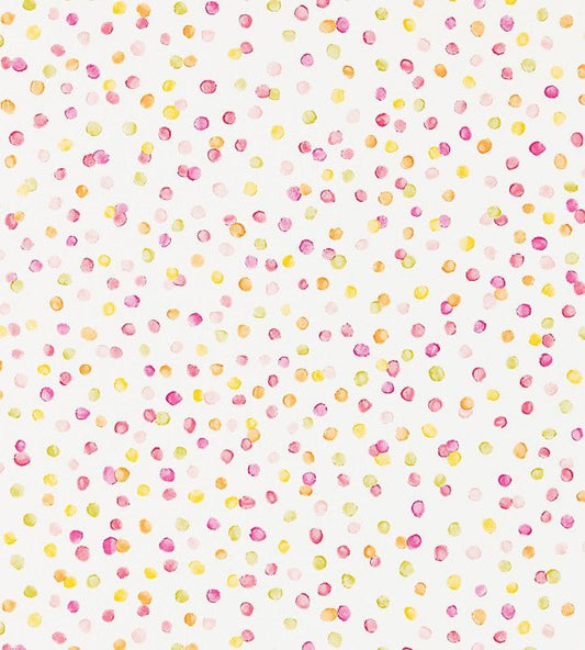 Lots Of Dots Wallpaper - Blancmange / Rasberry / Citrus - NSCK111284 - Scion