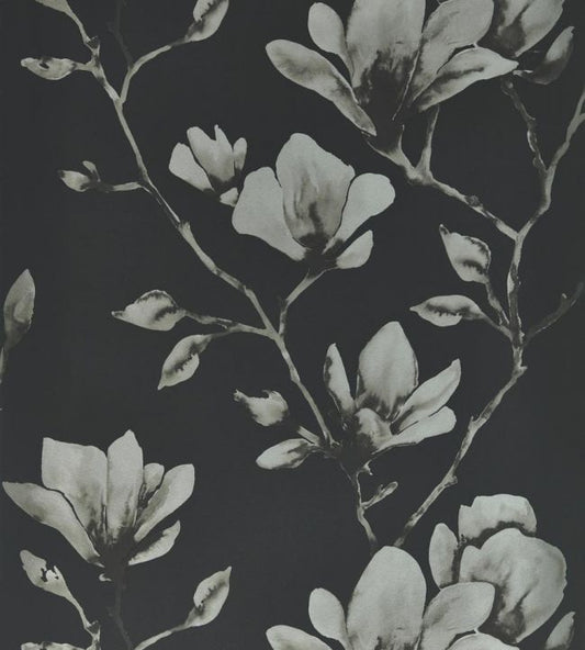Lotus Wallpaper - Onyx/Silver - HTEW112602 - Harlequin