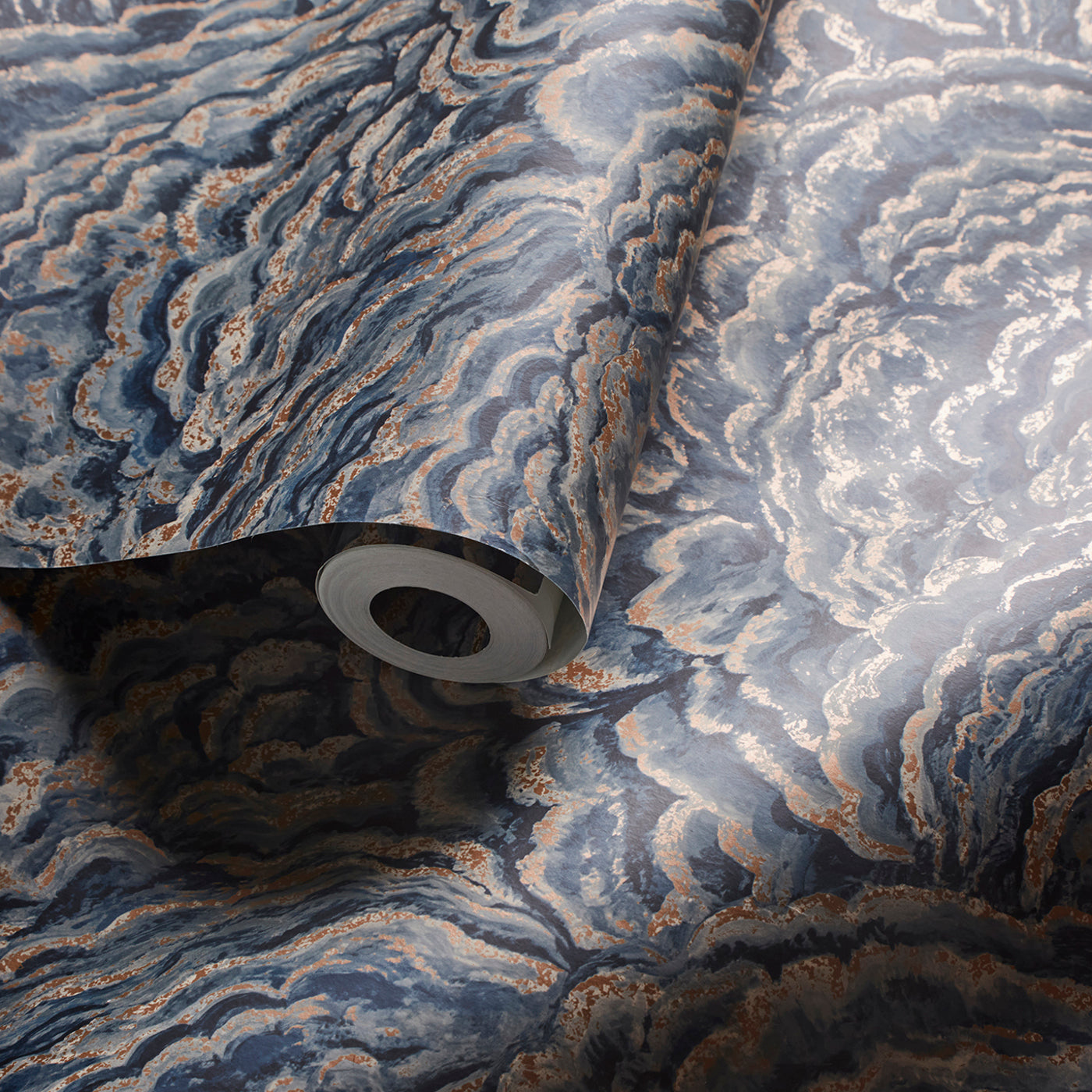 Lumino Wallpaper - Midnight/Copper - Clarke & Clarke