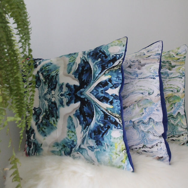 Marbled Fabric - Tourmaline - Petronella Hall