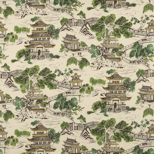Mandarin Fabric - Green - Manuel Canovas