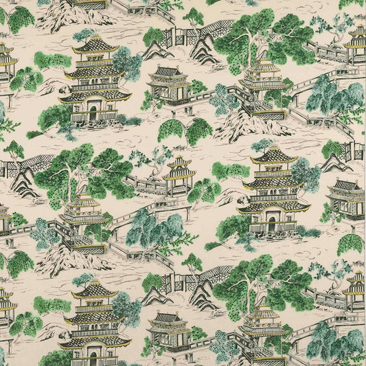 Mandarin Fabric - Green - Manuel Canovas