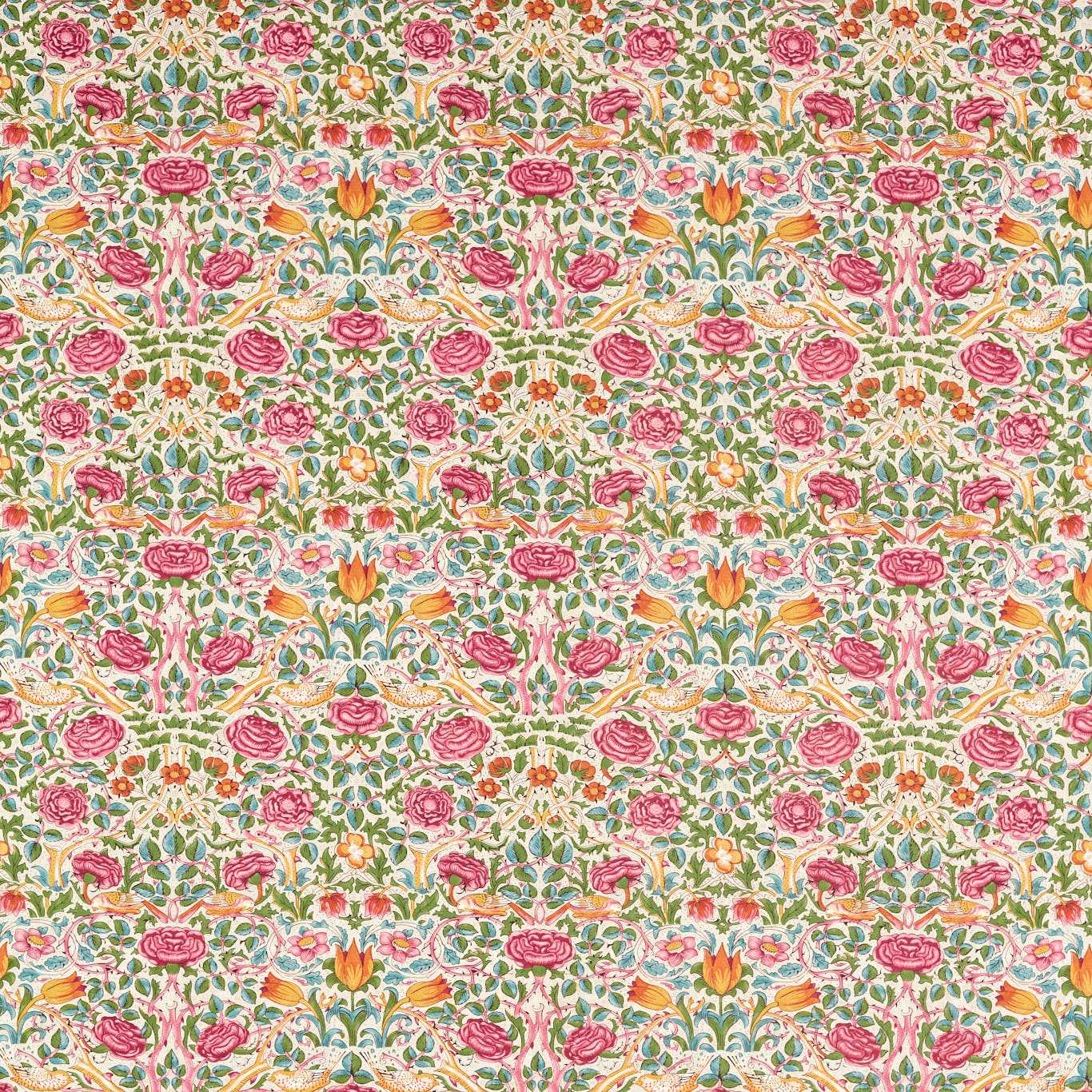Rose Bough’s Green/Rose Fabric
