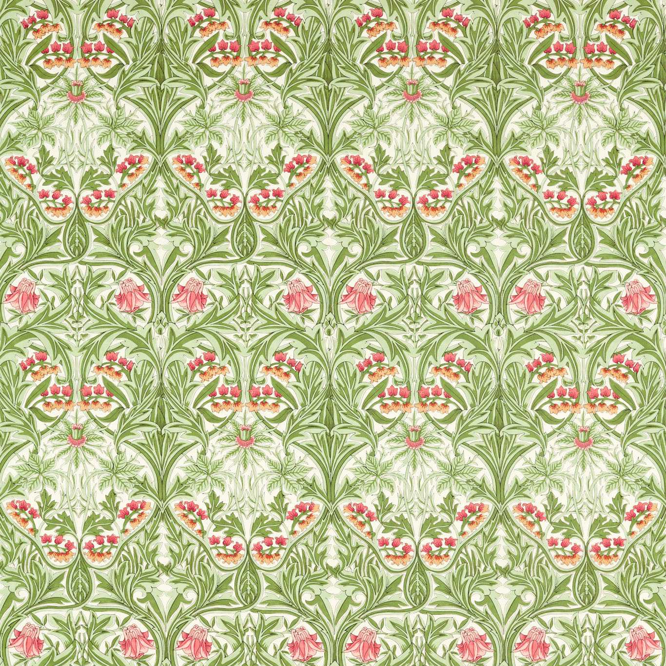 Bluebell Leaf Green/Sweet Briar Fabric