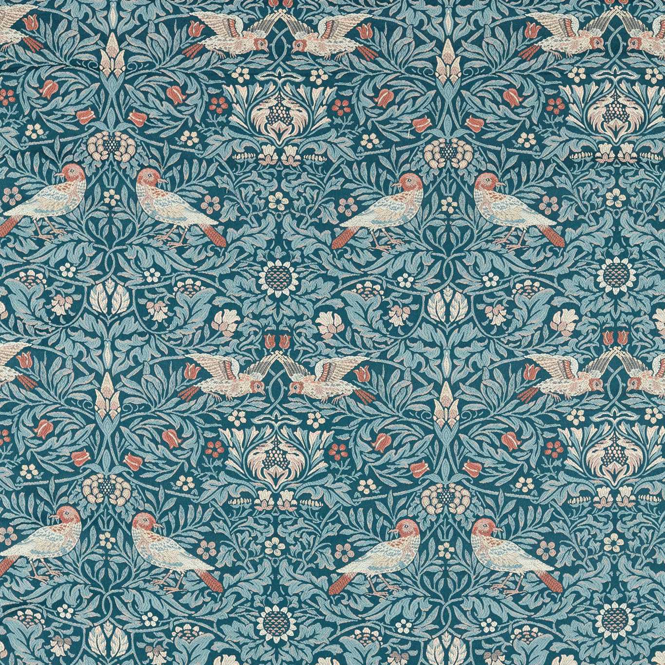 Bird Tapestry Webb’s Blue Fabric