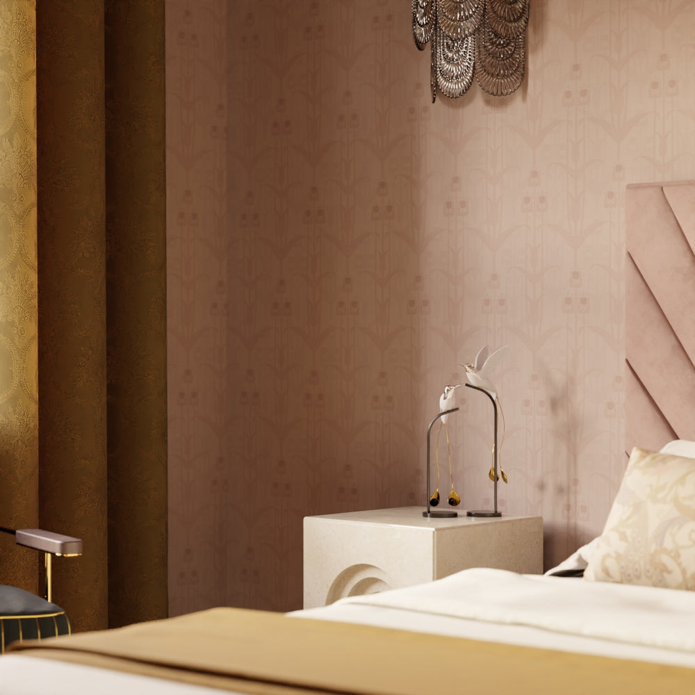 Mackintosh Wallpaper - Dusty Pink - Lucie Annabel
