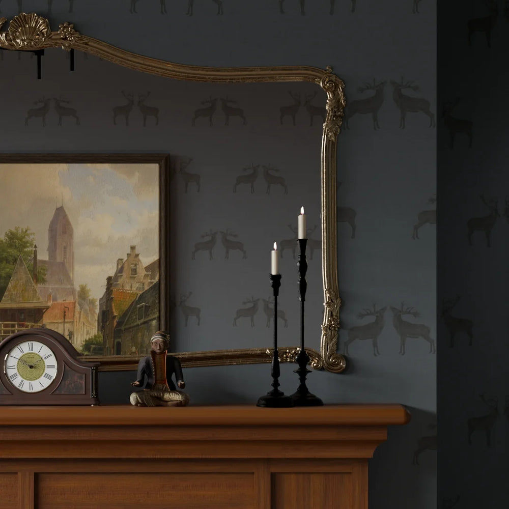 Majestic Stag Wallpaper - Oxford Blue - Lucie Annabel