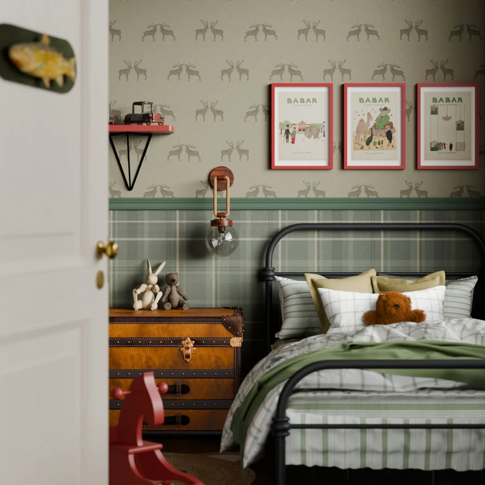 Majestic Stag Wallpaper - Warm Grey - Lucie Annabel