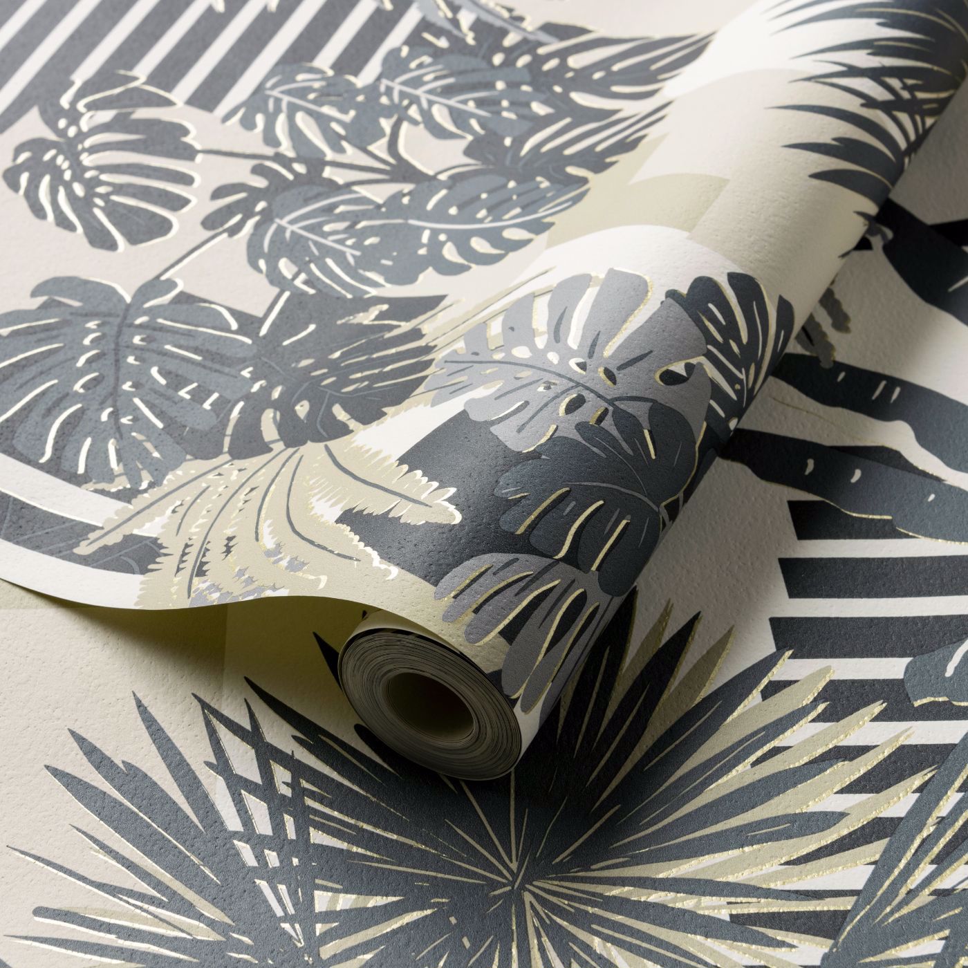 Malindi Wallpaper - Charcoal - Clarke & Clarke