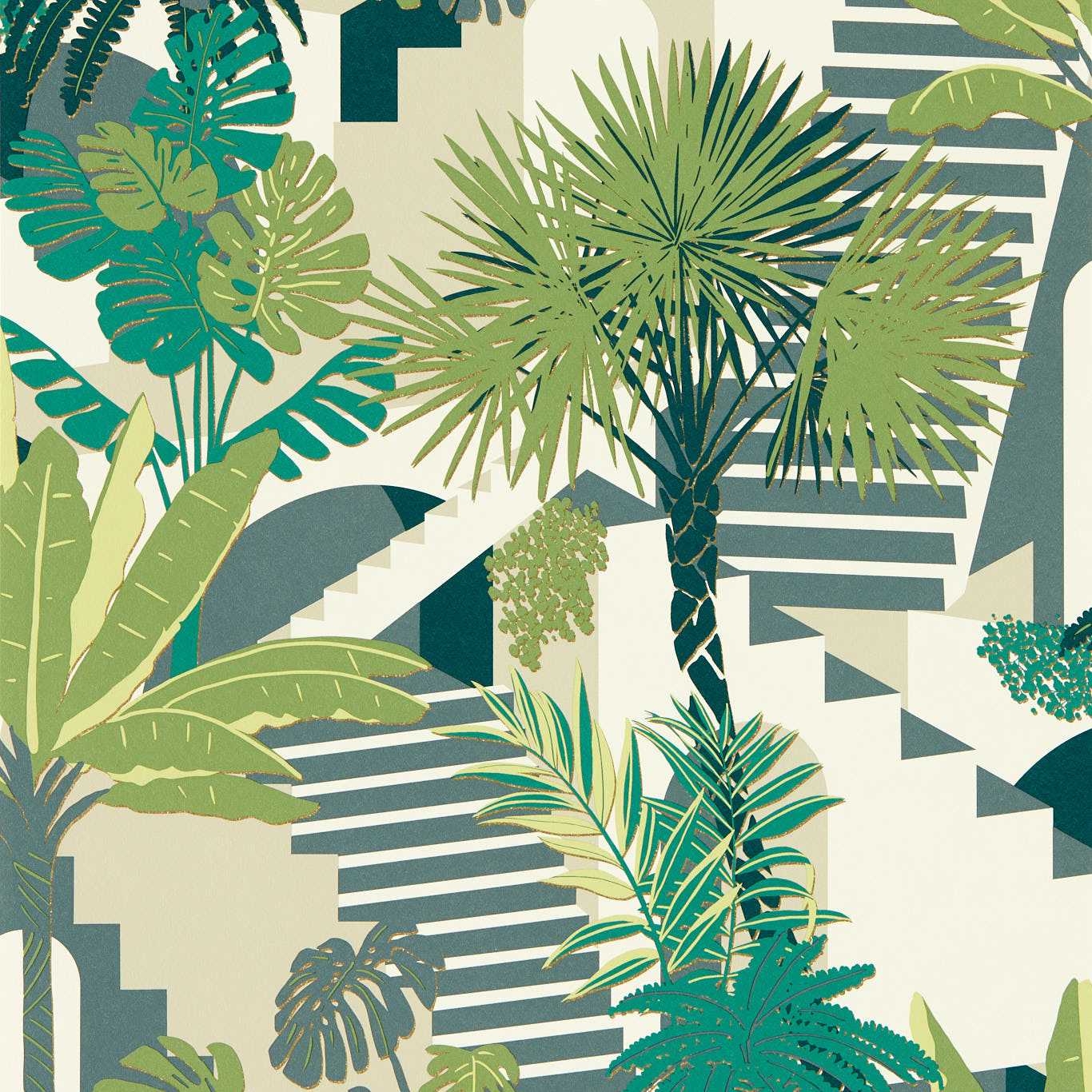 Malindi Wallpaper - Palm - Clarke & Clarke