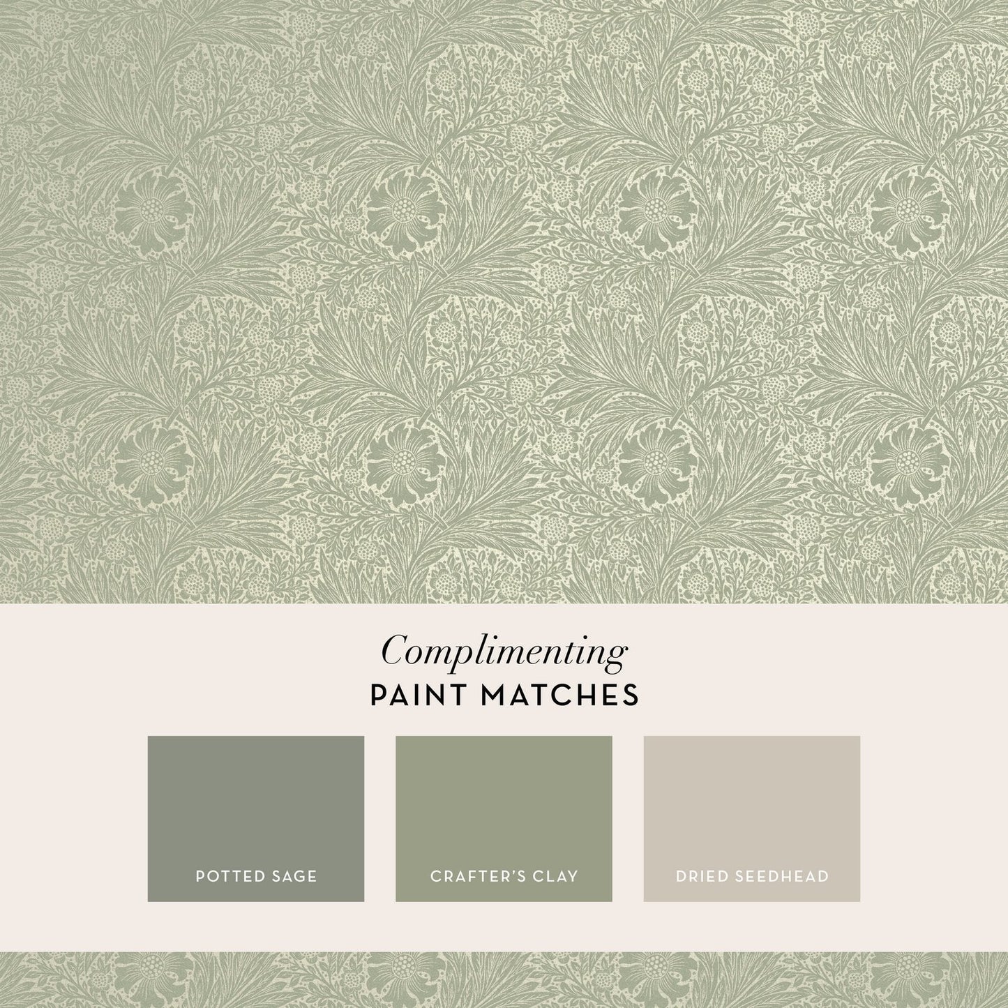 Marigold Fibrous Wallpaper - Sage - 124256 - William Morris AH