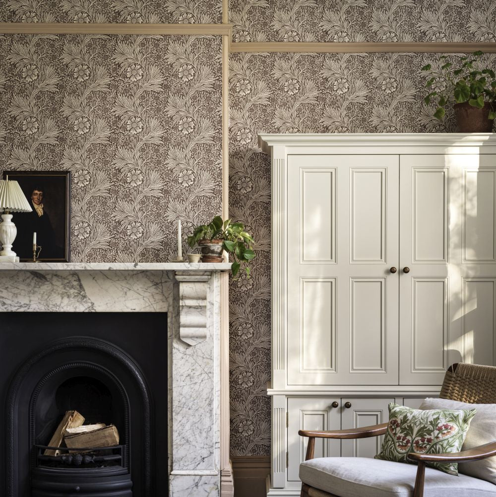 Marigold Wallpaper - Chocolate - 217398 - Morris Wallpaper WD