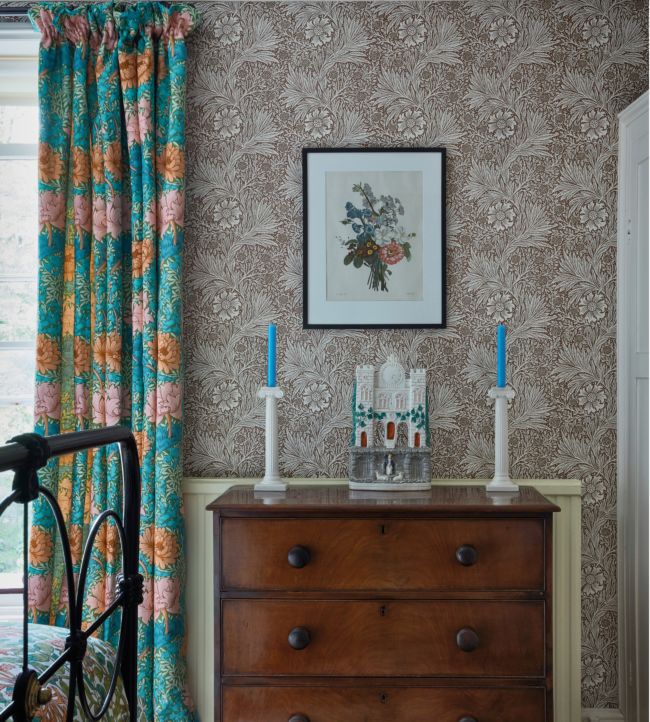 Marigold Wallpaper - Chocolate/Cream - 216955 - Morris & Co