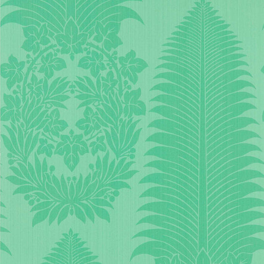 Marsden's Palm Damask Wallpaper - Pale Poisen - ZCOT313024 - Zoffany