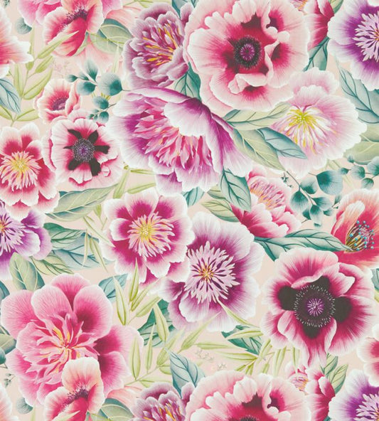 Marsha Wallpaper - Powder/Peony/Magenta - HDHW112902 - Harlequin