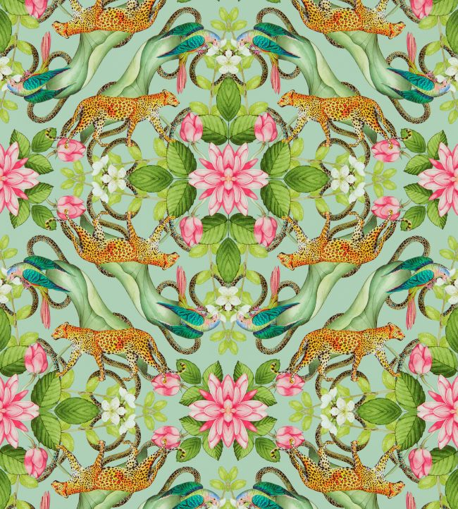 Menagerie Wallpaper - Aqua - Clarke & Clarke