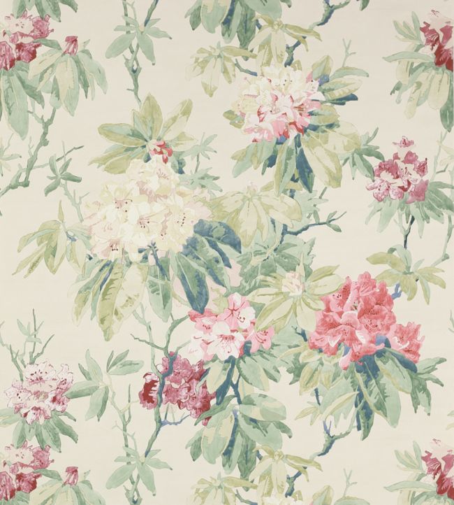 Mereworth Wallpaper - Pink/Forest - Colefax & Fowler
