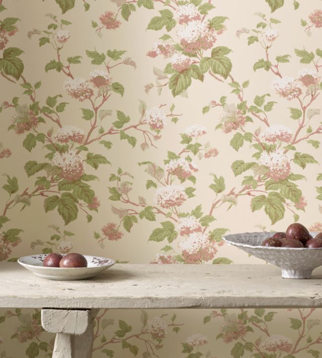 Mereworth Wallpaper - Red/Green - Colefax & Fowler